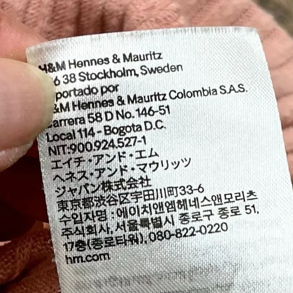 H&M Girls Pink Waffle Hoodie 7